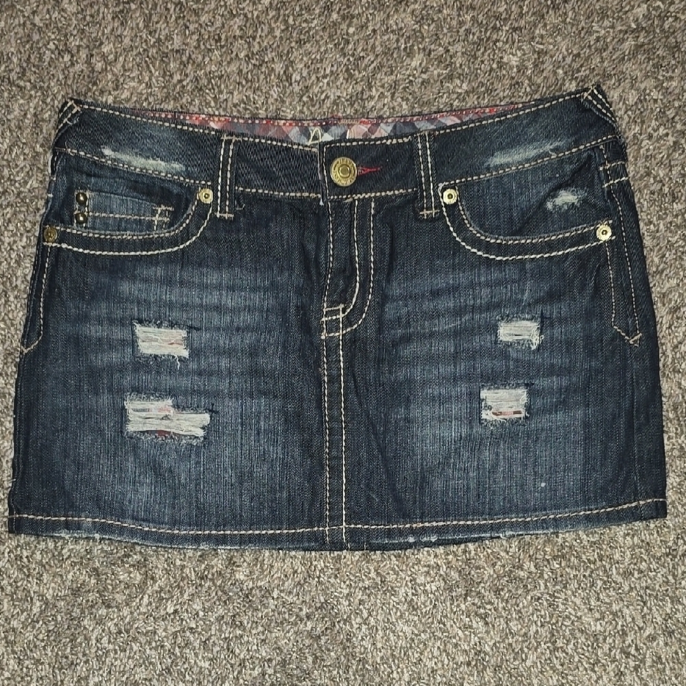 Amethyst Blue & Gold Mini Skirt
